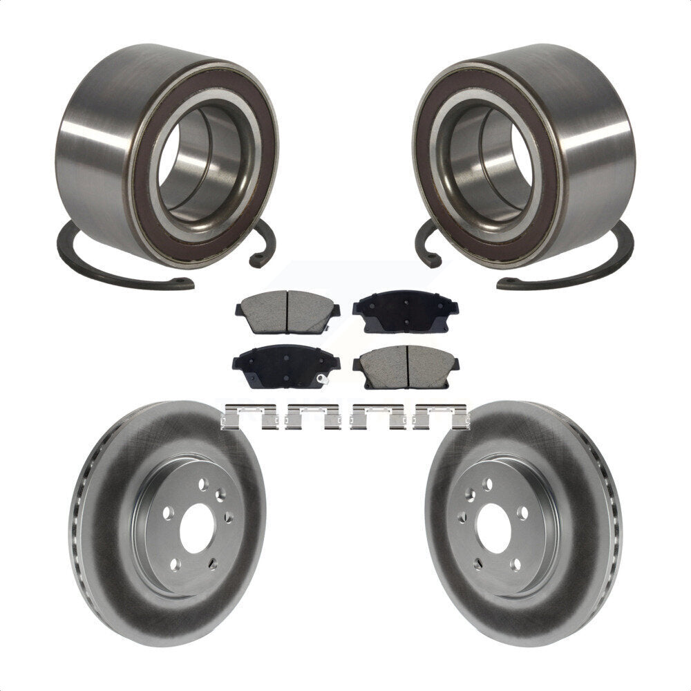 Front Wheel Bearing Coated Brake Rotor Pads Kit For 2013-2017 Chevrolet Trax Buick Encore KBB-129720
