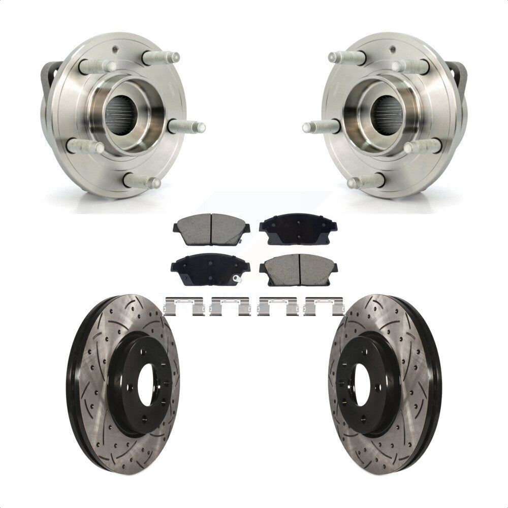 Front Hub Bearing Drill Slot Brake Rotor Pad Kit For Chevrolet Cruze Buick Verano Orlando KBB-129725