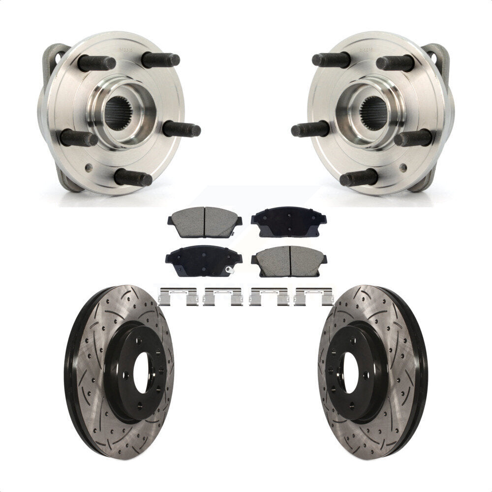 Front Hub Bearing Drill Slot Brake Rotor Pads Kit For 14-15 Chevrolet Cruze DIESEL engine KBB-129726