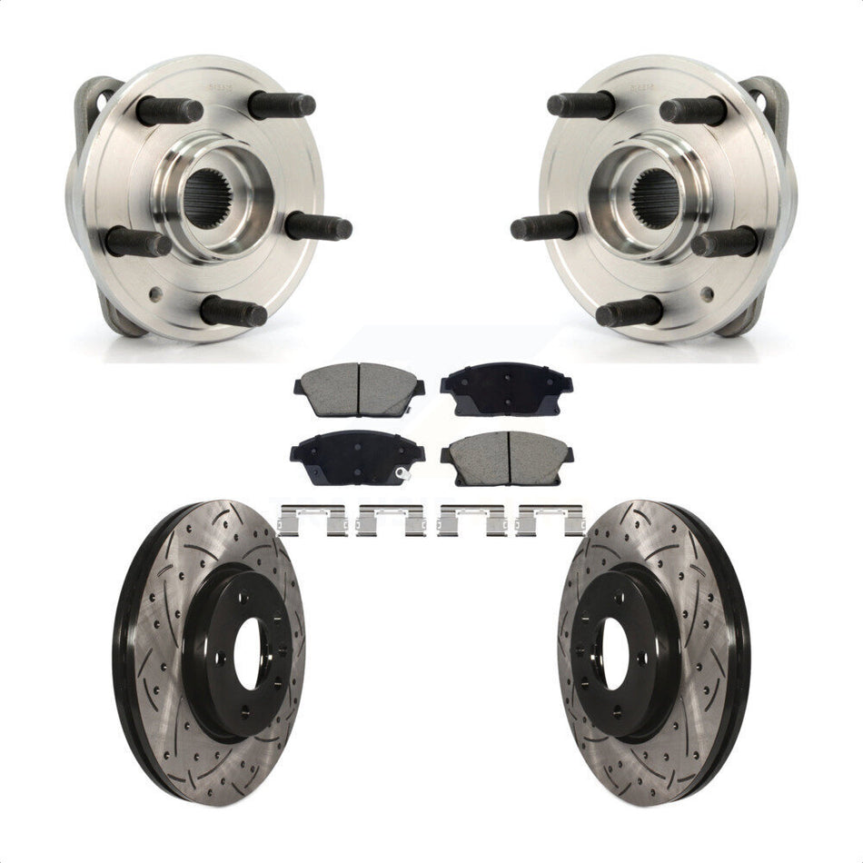 Front Hub Bearing Drill Slot Brake Rotor Pads Kit For 14-15 Chevrolet Cruze DIESEL engine KBB-129726