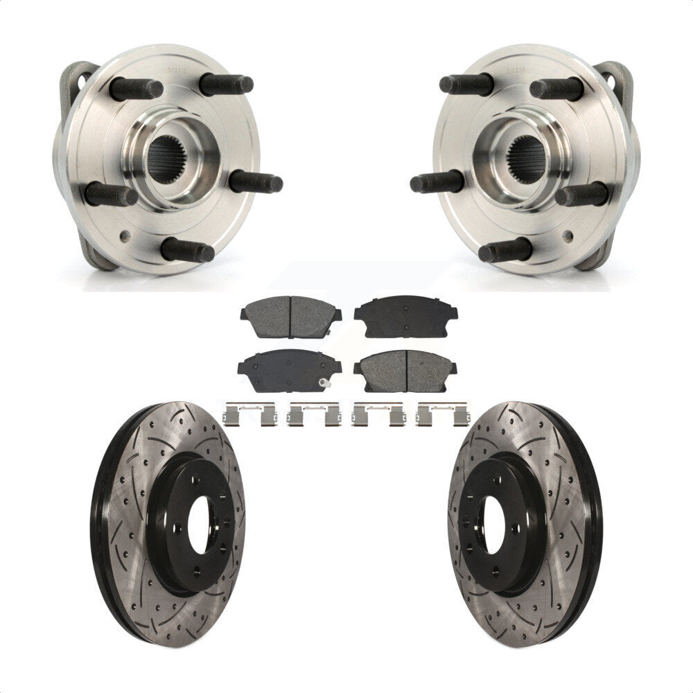 Front Hub Bearing Drill Slot Brake Rotor Pads Kit For 14-15 Chevrolet Cruze DIESEL engine KBB-129732