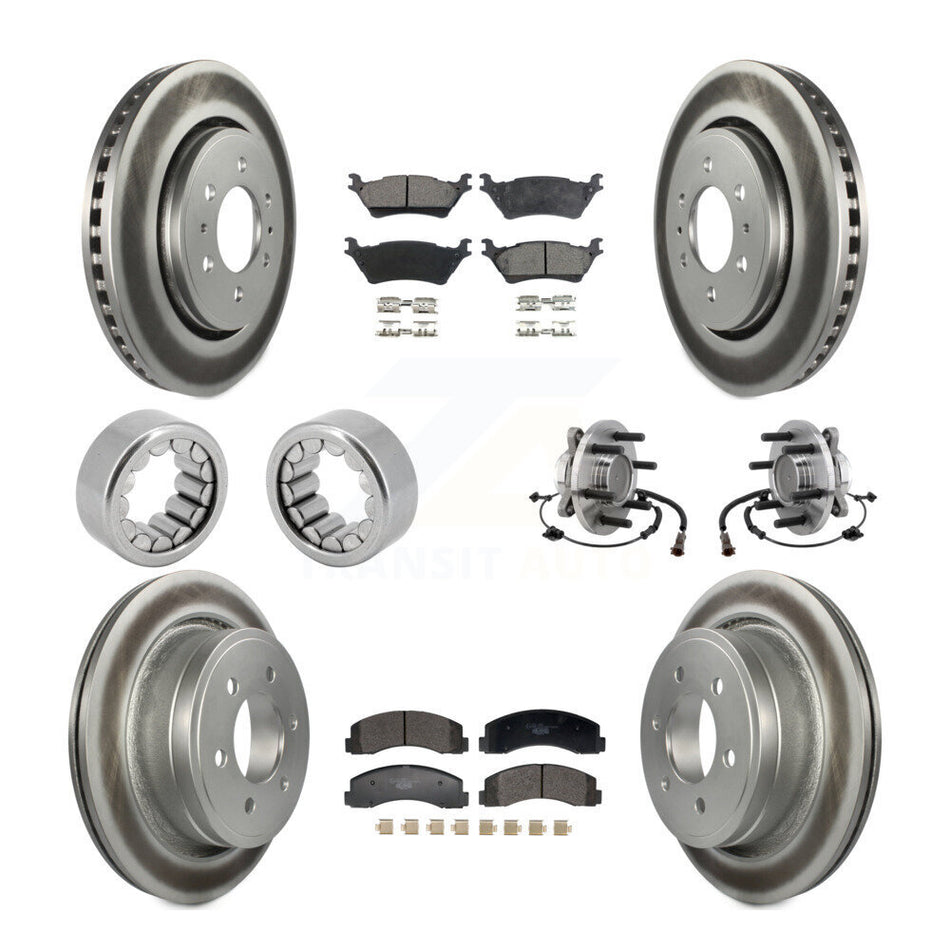 Front Rear Hub Bearing Coat Brake Rotor Pads Shoe Kit (10Pc) For 2018-2020 Ford F-150 RWD KBB-129746