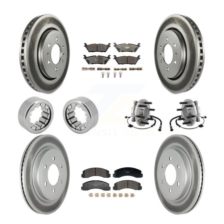 Front Rear Hub Bearing Coat Brake Rotor Pads Shoe Kit (10Pc) For 2018-2020 Ford F-150 RWD KBB-129748