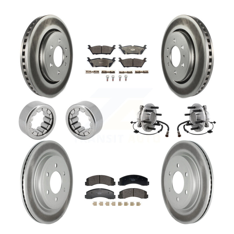 Front Rear Hub Bearing Coat Brake Rotor Pads Shoe Kit (10Pc) For 2018-2020 Ford F-150 RWD KBB-129748