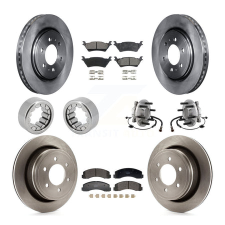 Front Rear Hub Bearing Disc Brake Rotor Pads Shoe Kit (10Pc) For 2018-2020 Ford F-150 RWD KBB-129750