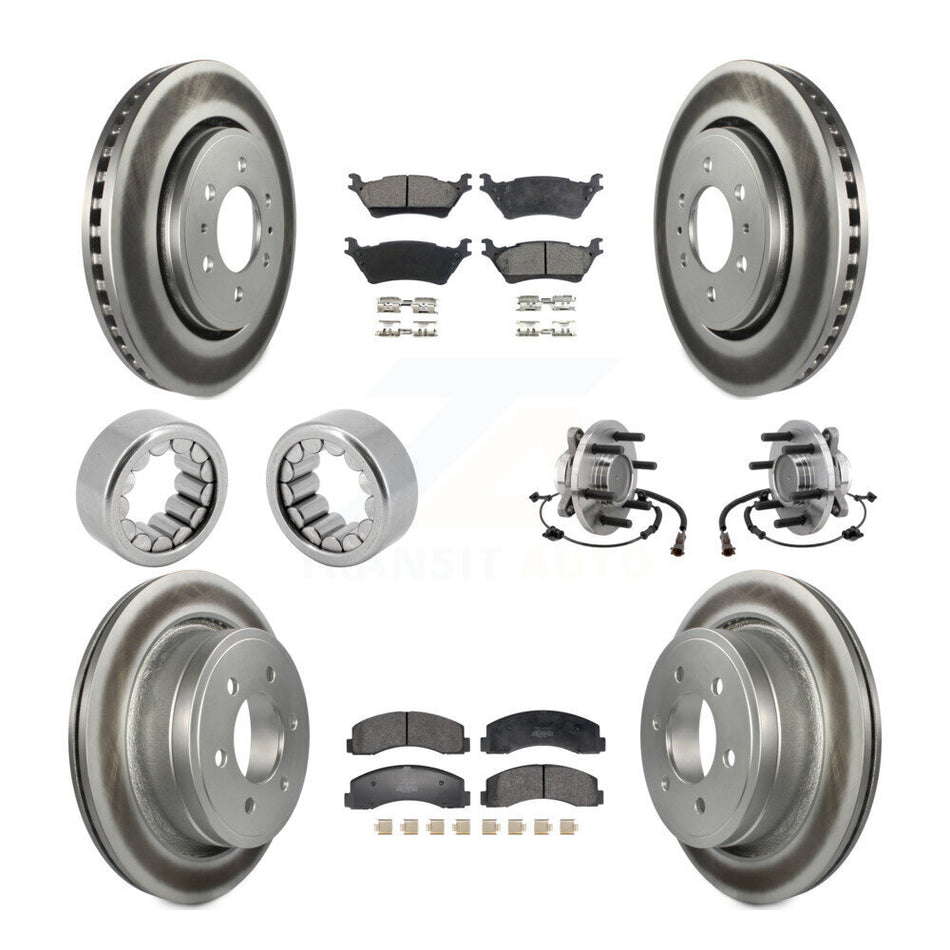 Front Rear Hub Bearing Coat Brake Rotor Pads Shoe Kit (10Pc) For 2018-2020 Ford F-150 RWD KBB-129754