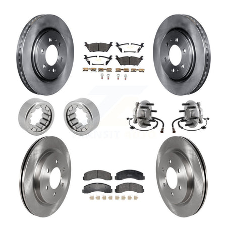 Front Rear Hub Bearing Disc Brake Rotor Pads Shoe Kit (10Pc) For 2018-2020 Ford F-150 RWD KBB-129759