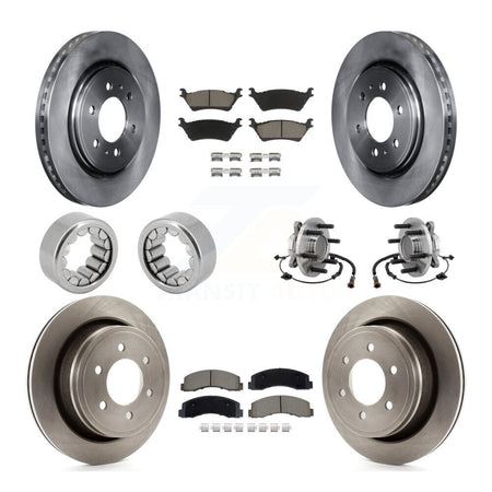 Front Rear Hub Bearing Disc Brake Rotor Pads Shoe Kit (10Pc) For 2018-2020 Ford F-150 RWD KBB-129762