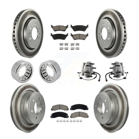 Front Rear Hub Bearing Coat Brake Rotor Pads Shoe Kit (10Pc) For 2018-2020 Ford F-150 RWD KBB-129768