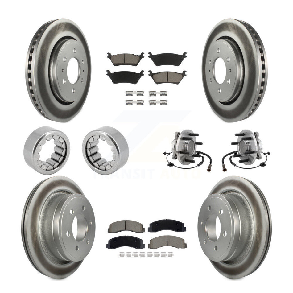 Front Rear Hub Bearing Coat Brake Rotor Pads Shoe Kit (10Pc) For 2018-2020 Ford F-150 RWD KBB-129768