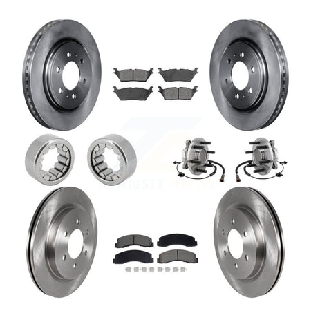 Front Rear Hub Bearing Disc Brake Rotor Pads Shoe Kit (10Pc) For 2018-2020 Ford F-150 RWD KBB-129772