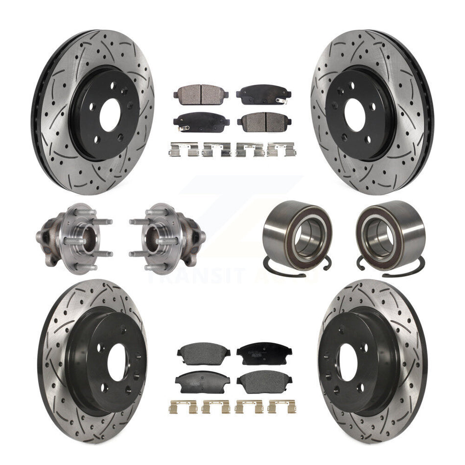 Front Rear Hub Bearing Coated Brake Rotor Pads Kit (10Pc) For Buick Encore Chevrolet Trax KBB-129775