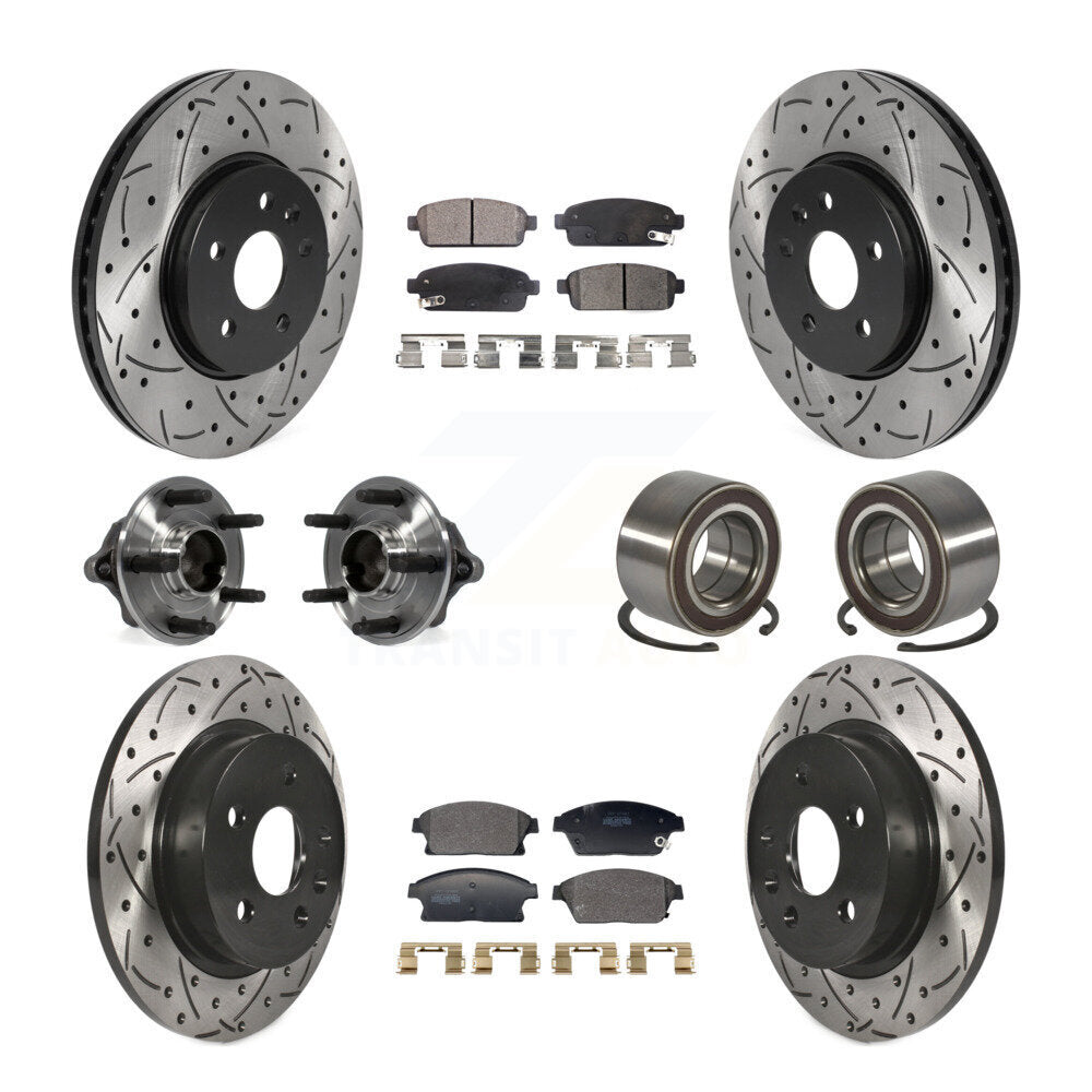 Front Rear Hub Bearing Coated Brake Rotor Pads Kit (10Pc) For Chevrolet Trax Buick Encore KBB-129776