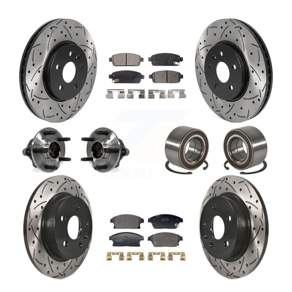 Front Rear Hub Bearing Coated Brake Rotor Pads Kit (10Pc) For Chevrolet Trax Buick Encore KBB-129776
