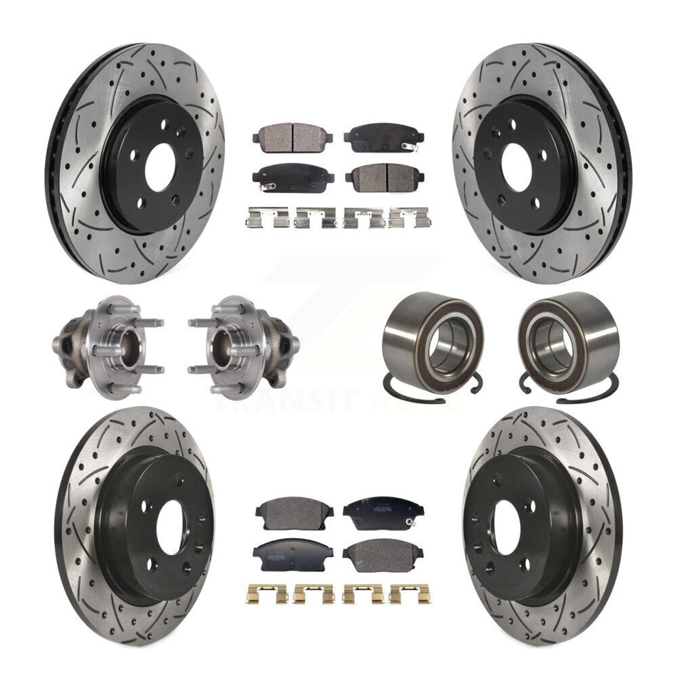 Front Rear Hub Bearing Coated Brake Rotor Pads Kit (10Pc) For Buick Encore Chevrolet Trax KBB-129777