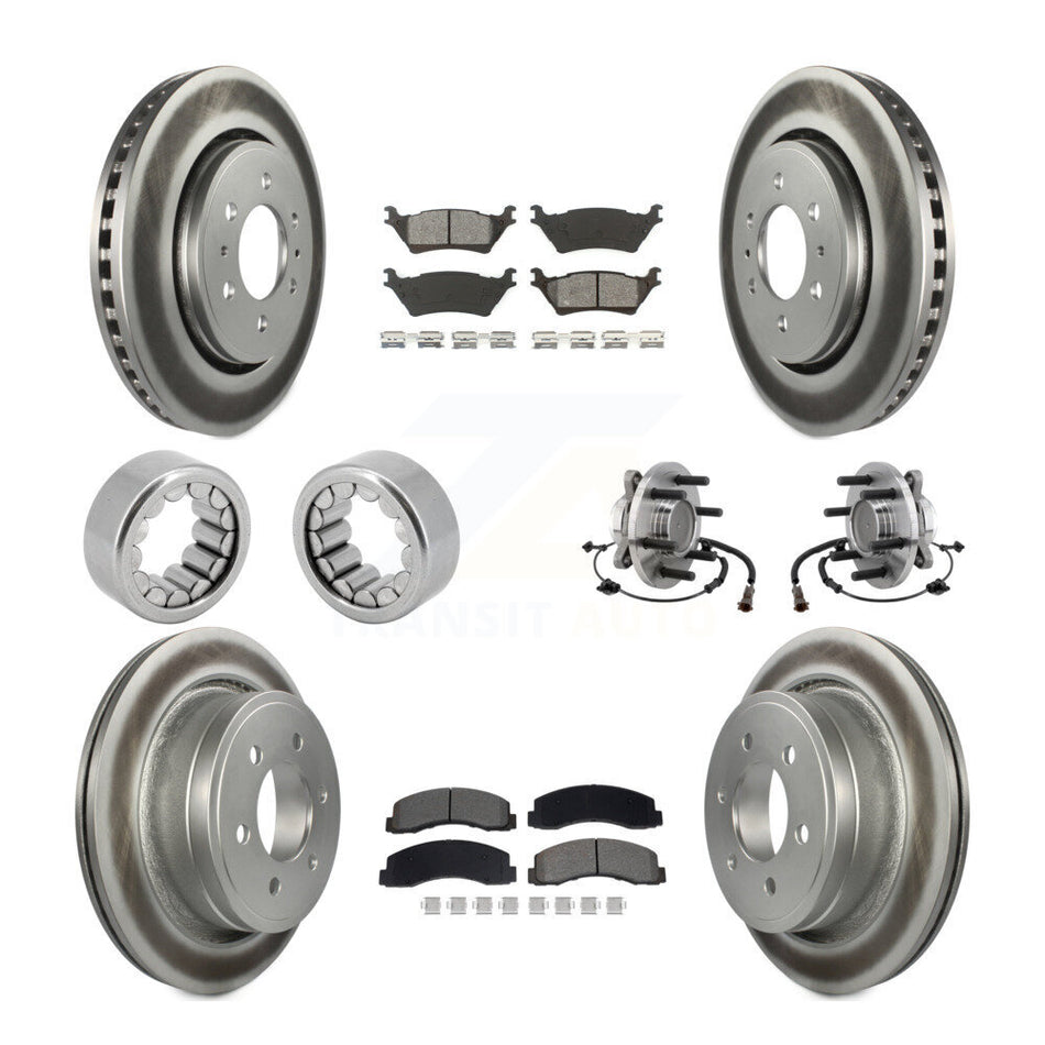 Front Rear Hub Bearing Coat Brake Rotor Pads Shoe Kit (10Pc) For 2018-2020 Ford F-150 RWD KBB-129778