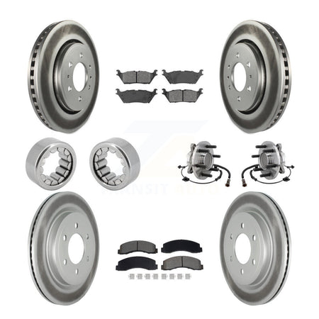 Front Rear Hub Bearing Coat Brake Rotor Pads Shoe Kit (10Pc) For 2018-2020 Ford F-150 RWD KBB-129780