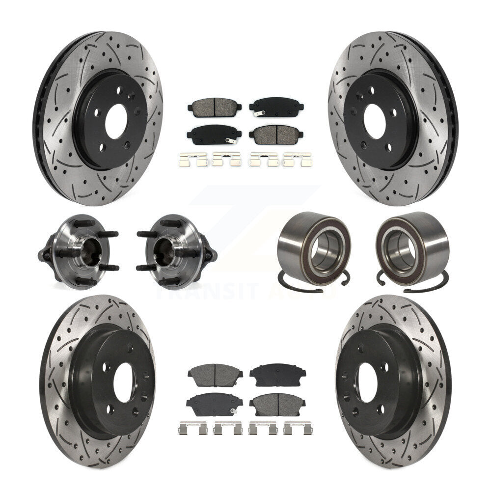 Front Rear Hub Bearing Coated Brake Rotor Pads Kit (10Pc) For Chevrolet Trax Buick Encore KBB-129782
