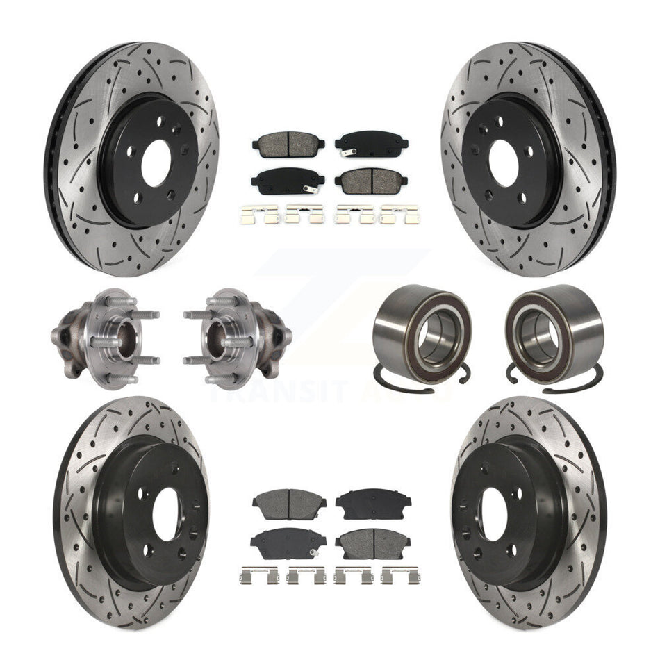 Front Rear Hub Bearing Coated Brake Rotor Pads Kit (10Pc) For Buick Encore Chevrolet Trax KBB-129783