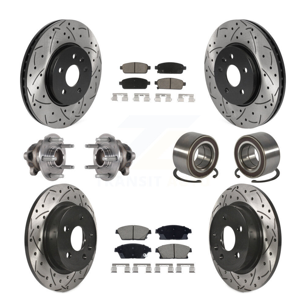 Front Rear Hub Bearing Coated Brake Rotor Pads Kit (10Pc) For Buick Encore Chevrolet Trax KBB-129787