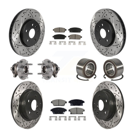 Front Rear Hub Bearing Coated Brake Rotor Pads Kit (10Pc) For Buick Encore Chevrolet Trax KBB-129787