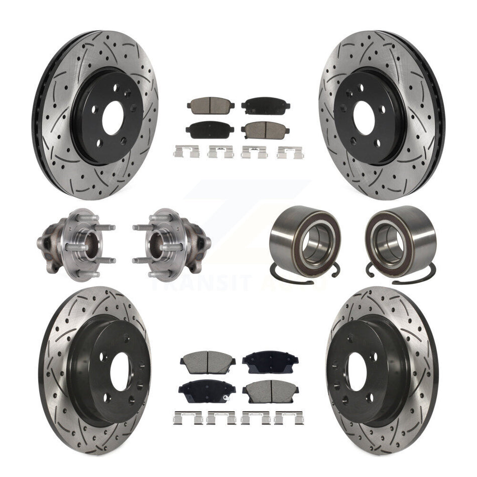 Front Rear Hub Bearing Coated Brake Rotor Pads Kit (10Pc) For Buick Encore Chevrolet Trax KBB-129787