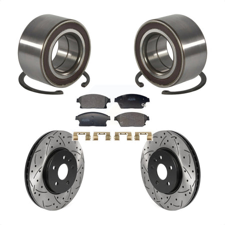 Front Wheel Bearing Coated Drill Slot Brake Rotor Pad Kit For Chevrolet Trax Buick Encore KBB-129795