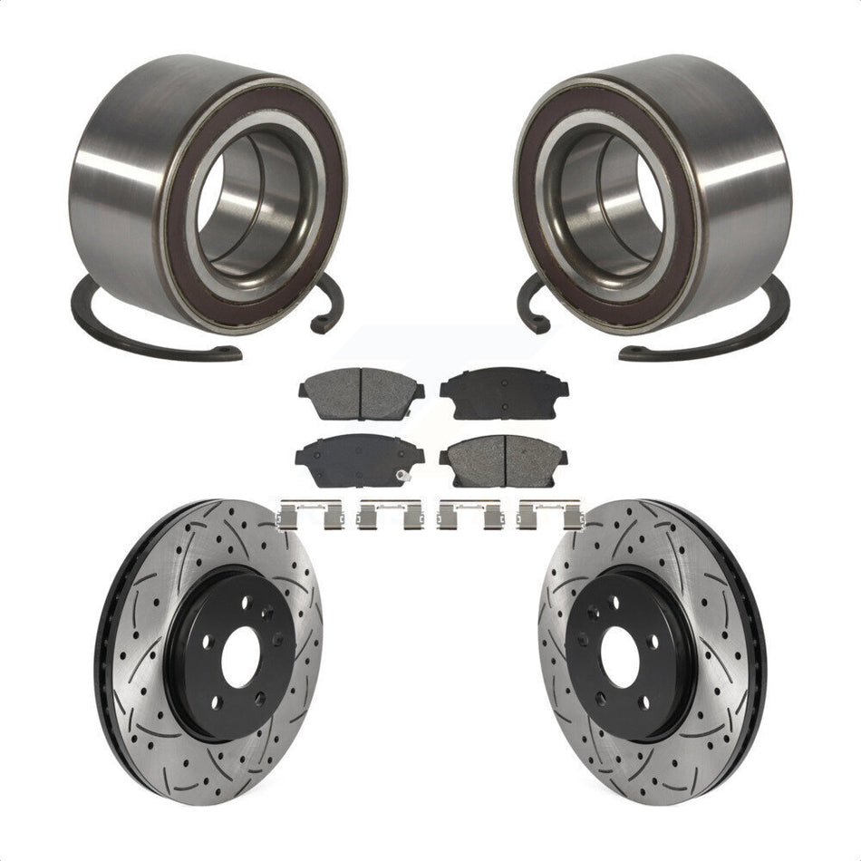 Front Wheel Bearing Coated Drill Slot Brake Rotor Pad Kit For Chevrolet Trax Buick Encore KBB-129798