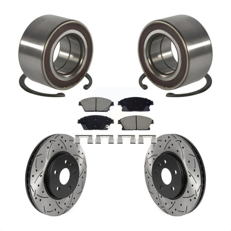 Front Wheel Bearing Coated Drill Slot Brake Rotor Pad Kit For Chevrolet Trax Buick Encore KBB-129803