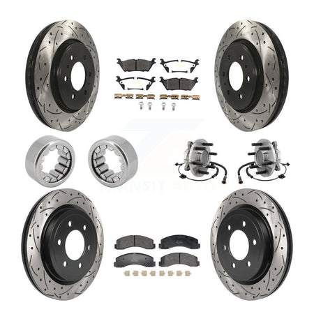 Front Rear Hub Bearing Coat Brake Rotor Pads Shoe Kit (10Pc) For 2018-2020 Ford F-150 RWD KBB-129811