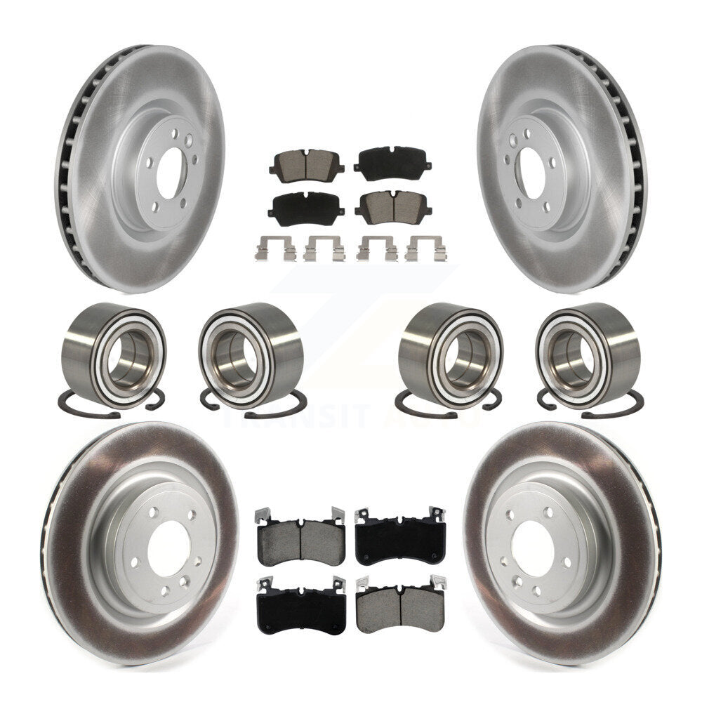 Front Rear Wheel Bearing Coated Disc Brake Rotor And Pads Kit (10Pc) For Land Rover Range KBB-129830