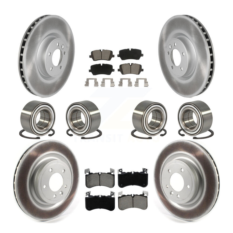 Front Rear Wheel Bearing Coated Disc Brake Rotor And Pads Kit (10Pc) For Land Rover Range KBB-129830