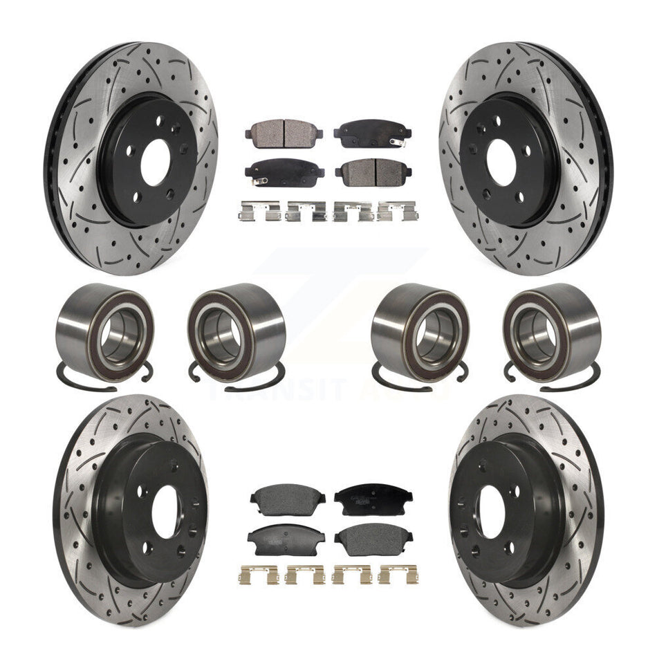 Front Rear Bearing Coated Brake Rotor Pads Kit (10Pc) For Chevrolet Trax Buick Encore AWD KBB-129834