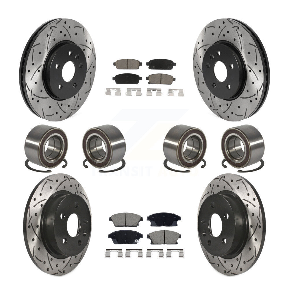 Front Rear Bearing Coated Brake Rotor Pads Kit (10Pc) For Chevrolet Trax Buick Encore AWD KBB-129836
