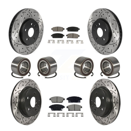 Front Rear Bearing Coated Brake Rotor Pads Kit (10Pc) For Chevrolet Trax Buick Encore AWD KBB-129836