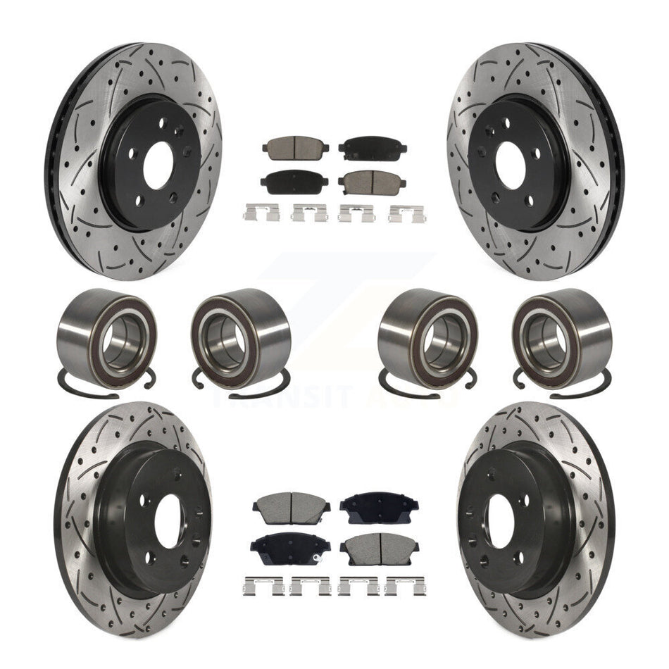 Front Rear Bearing Coated Brake Rotor Pads Kit (10Pc) For Chevrolet Trax Buick Encore AWD KBB-129836