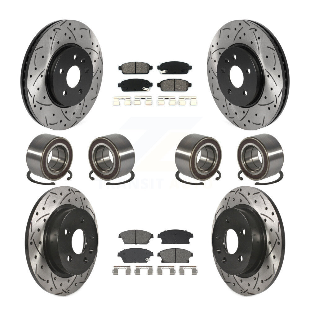 Front Rear Bearing Coated Brake Rotor Pads Kit (10Pc) For Chevrolet Trax Buick Encore AWD KBB-129853