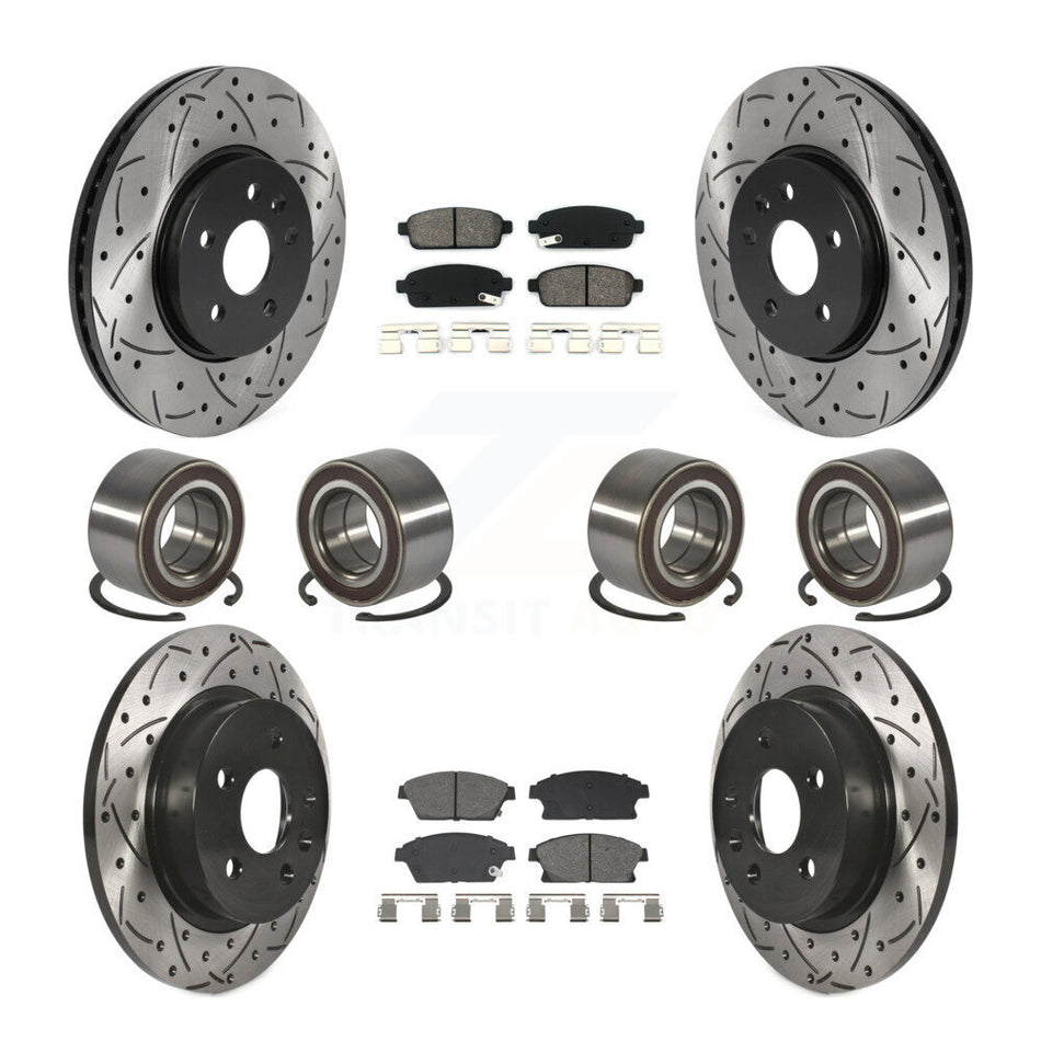 Front Rear Bearing Coated Brake Rotor Pads Kit (10Pc) For Chevrolet Trax Buick Encore AWD KBB-129853
