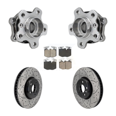 Front Hub Bearing Drill Slot Brake Rotor Pads Kit For BMW 330i xDrive 530i 330e 540i 430i KBB-129878