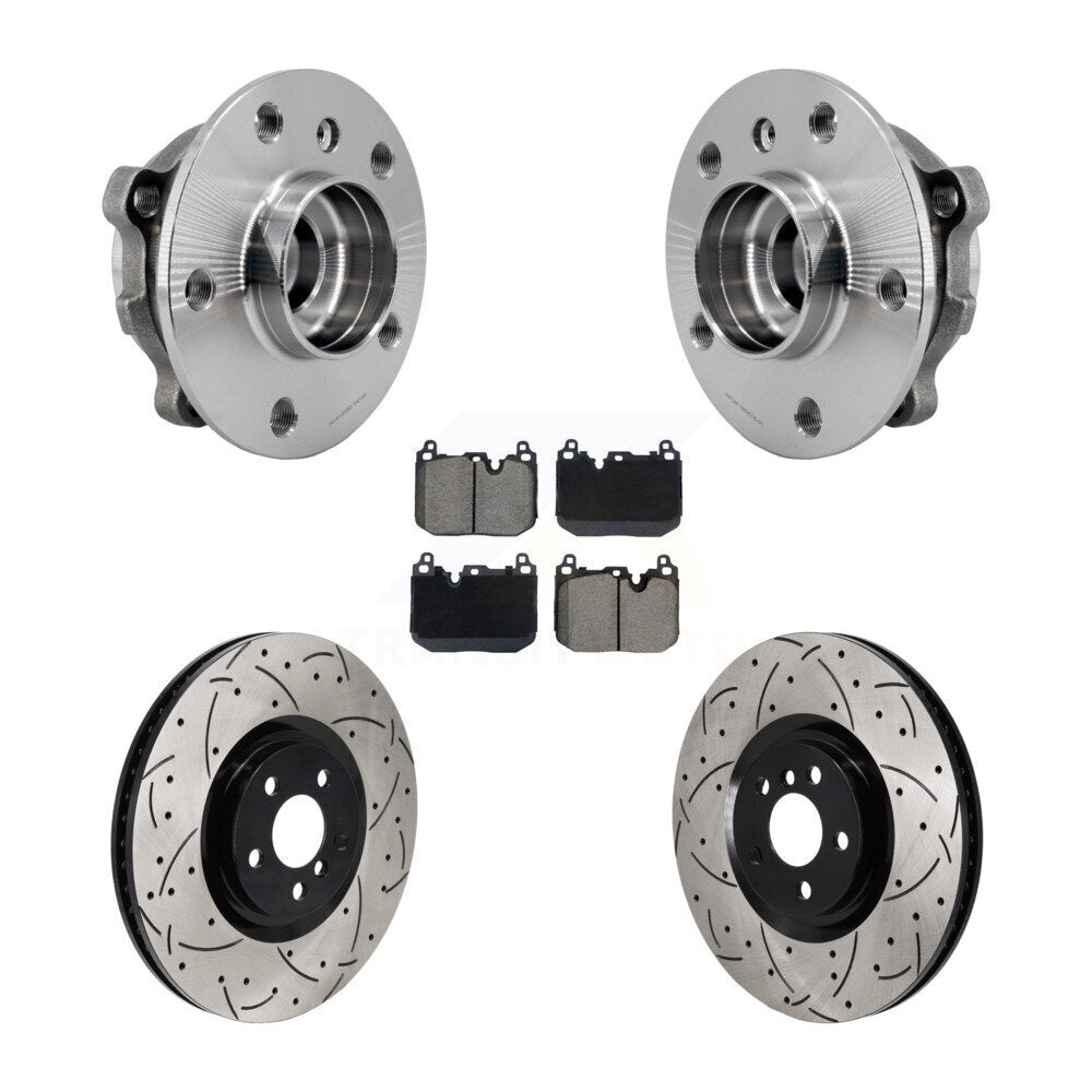 Front Hub Bearing Coated Drill Slot Brake Rotor Pad Kit For Mini Cooper Countryman BMW X2 KBB-129880