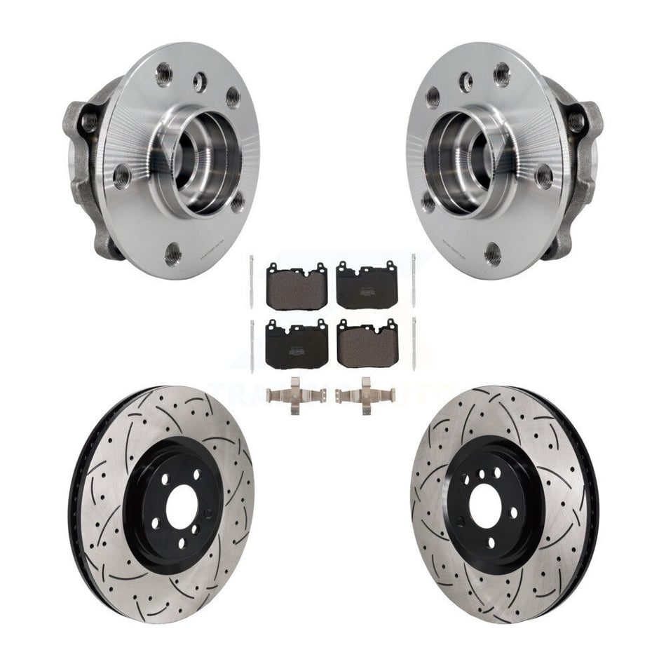 Front Hub Bearing Coated Drill Slot Brake Rotor Pad Kit For Mini Cooper Countryman BMW X2 KBB-129887