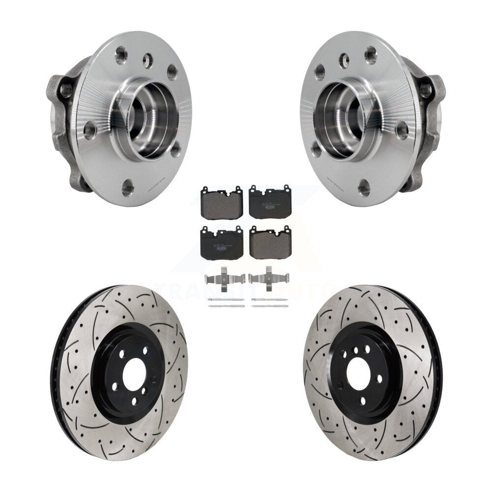 Front Hub Bearing Coated Drill Slot Brake Rotor Pad Kit For Mini Cooper Countryman BMW X2 KBB-129894