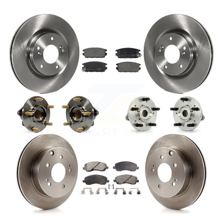 Front Rear Hub Bearing Disc Brake Rotor And Pads Kit (10Pc) For Mitsubishi Eclipse Galant KBB-129918