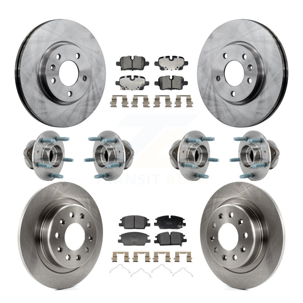Front Rear Hub Bearing Brake Rotor & Pad Kit (10Pc) For Chevrolet Equinox GMC Terrain 4WD KBB-129920