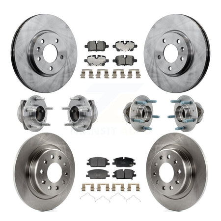 Front Rear Hub Bearing Brake Rotor & Pad Kit (10Pc) For Chevrolet Equinox GMC Terrain FWD KBB-129921