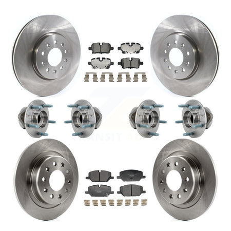 Front Rear Hub Bearing Brake Rotor & Pad Kit (10Pc) For Chevrolet Equinox GMC Terrain 4WD KBB-129922