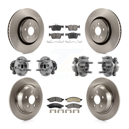 Front Rear Hub Bearing Disc Brake Rotor Pad Kit (10Pc) For 2022-2023 Lincoln Nautilus FWD KBB-129935