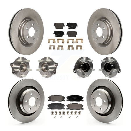 Front Rear Hub Bearings Disc Brake Rotors And Ceramic Pads Kit (10Pc) For Dodge Charger KBB-129947