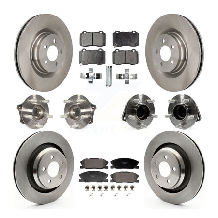 Front Rear Hub Bearings Disc Brake Rotors And Ceramic Pads Kit (10Pc) For Dodge Charger KBB-129948