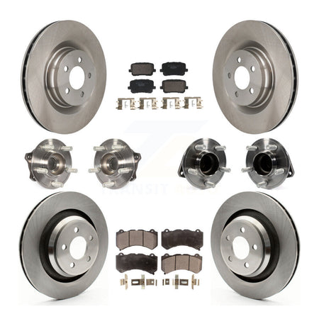 Front Rear Hub Bearing Brake Rotor Pad Kit (10Pc) For Dodge Charger SRT 392 with RWD 6.4L KBB-129951